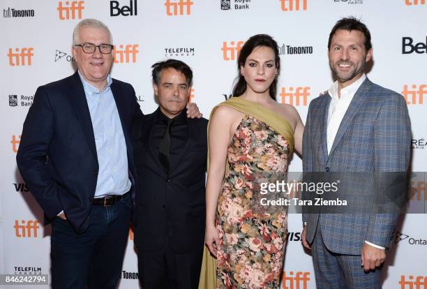 David Linde, director Sebastian Lelio, Daniela Vega and guest attend the 'A Fantastic Woman' premiere during the 2017 Toronto International Film...