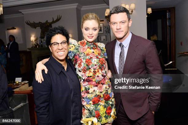 Angela Robinson, Bella Heathcote and Luke Evans at PROFESSOR MARSTON AND THE WONDER WOMEN premiere party hosted by GREY GOOSE Vodka and Soho House on...