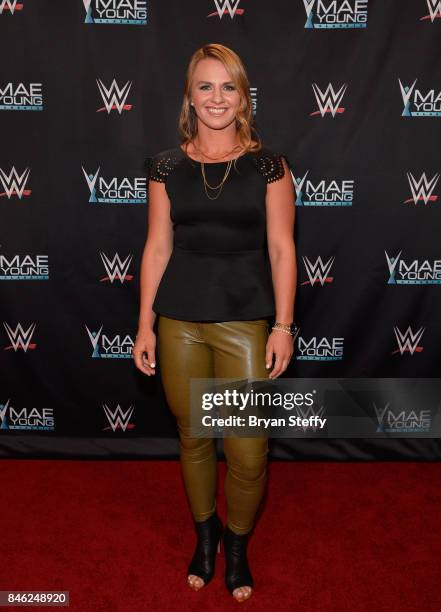 Olympic Gold Medalist Erica Wiebe appears on the red carpet of the WWE Mae Young Classic on September 12, 2017 in Las Vegas, Nevada.