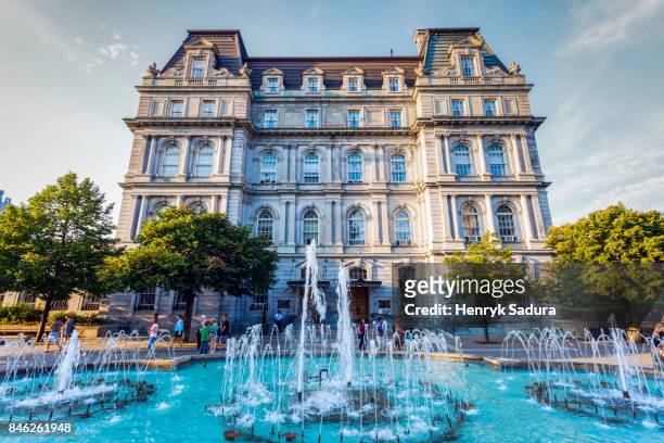 montreal city hall - montréal stock pictures, royalty-free photos & images