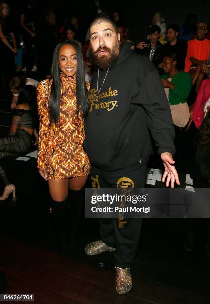 Rachel Lindsay and The Fat Jewish attend The Blonds fashion show during New York Fashion Week: The Shows at Gallery 1, Skylight Clarkson Sq on...