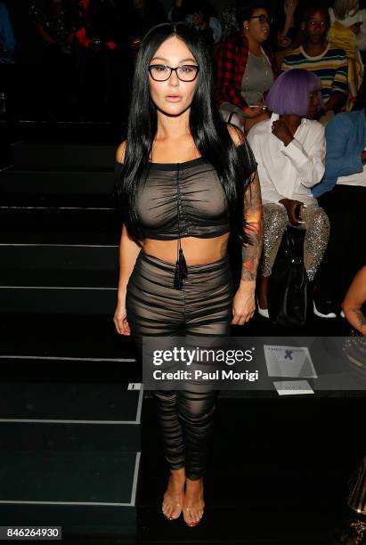 JWoww attends The Blonds fashion show during New York Fashion Week: The Shows at Gallery 1, Skylight Clarkson Sq on September 12, 2017 in New York...