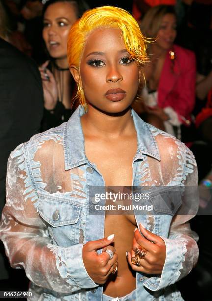 Rapper DeJ Loaf attends The Blonds fashion show during New York Fashion Week: The Shows at Gallery 1, Skylight Clarkson Sq on September 12, 2017 in...