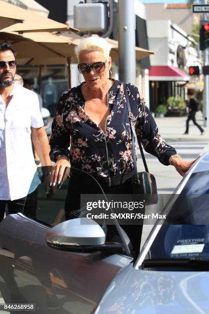 Brigitte Nielsen and Mattia Dessi are seen on September 12, 2017 in Los Angeles, California