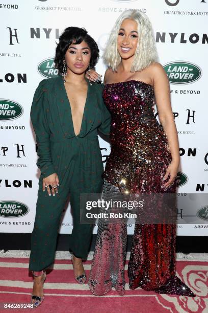 Hennessy Carolina and Cardi B attend NYLON's Rebel Fashion Party, powered by Land Rover, at Gramercy Terrace at Gramercy Park Hotel on September 12,...