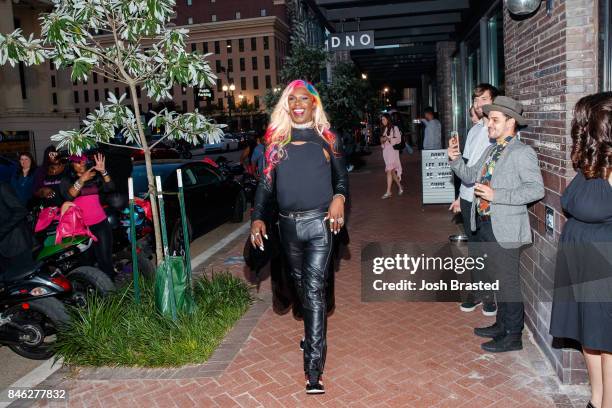 Big Freedia arrives at a screening of 'Big Freedia Bounces Back' airing Tuesdays on Fuse @ 10/9c at the Ace Hotel on September 12, 2017 in New...