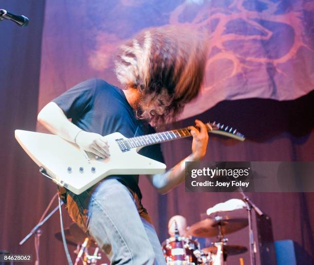 Claudio Sanchez of Coheed and Cambria performs in concert at the Pepsi Coliseum on February 3, 2009 in Indianapolis.