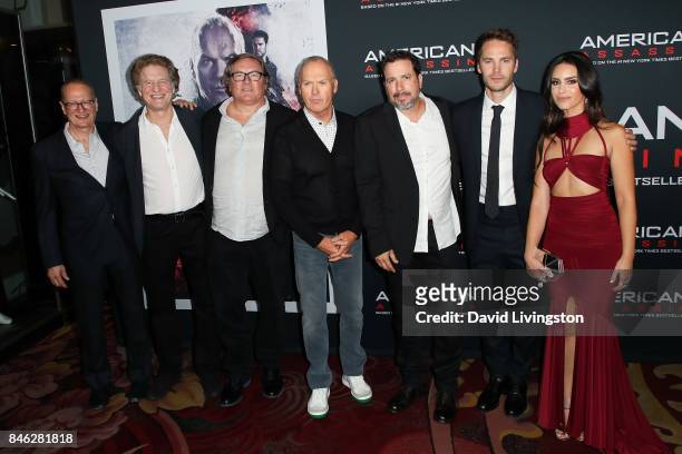 Stephen Schiff, Nick Wechsler, Lorenzo di Bonaventura, Michael Keaton, Michael Cuesta, Taylor Kitsch and Shiva Negar attend a Screening of CBS Films...
