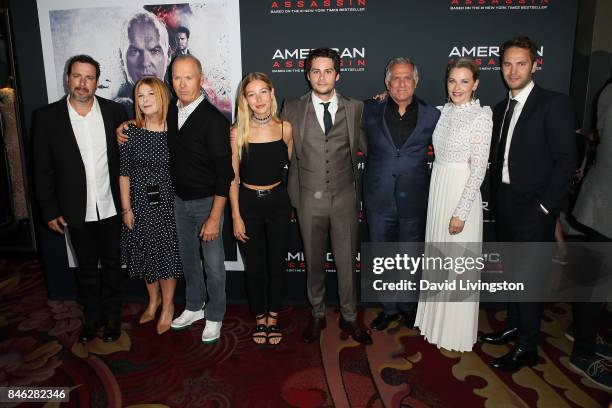 Michael Cuesta, Terry Press, Michael Keaton, Charlotte Vega, Dylan O'Brien, Leslie Moonves, Lisa Flynn and Taylor Kitsch attend a Screening of CBS...