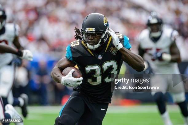 Jacksonville Jaguars running back Chris Ivory runs the ball during the NFL game between the Jacksonville Jaguars and the Houston Texans on September...