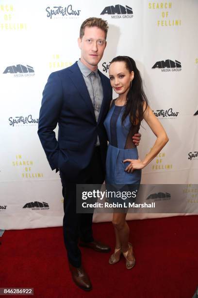 Samuel Roukin and Ksenia Solo attend the screening of 'In Search Of Fellini" at Laemmle Monica Film Center on September 12, 2017 in Santa Monica,...