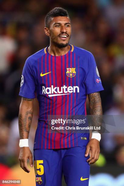 Paulinho of FC Barcelona looks on during the UEFA Champions League group D match between FC Barcelona and Juventus at Camp Nou on September 12, 2017...