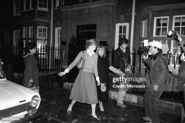 Lady Diana Spencer who is engaged to Prince Charles is hounded by the media at her flat in Coleherne Court in November 1980.