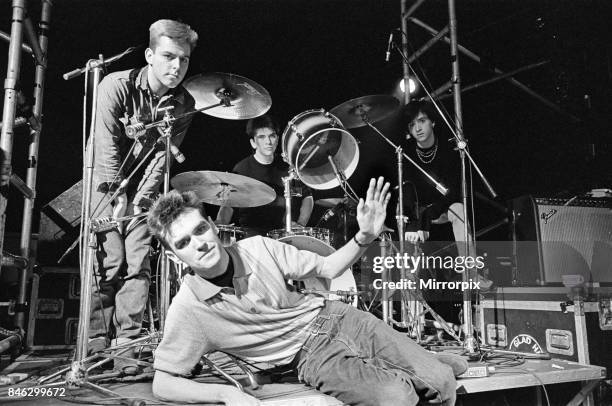 The Smiths Pop Group, Manchester Band, Pop Group l-r Andy Rouke, Mike Joyce , Johnny Marr and Morrissey March 1984.