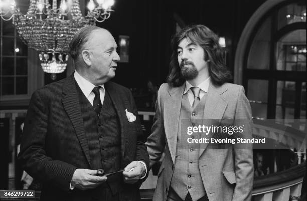 English theatre and artistic director for the Royal Shakespeare Company Trevor Nunn with George Farmer, chairman of the Royal Shakespeare Company,...