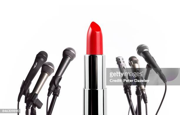 conference girl power - classic press conference stock pictures, royalty-free photos & images