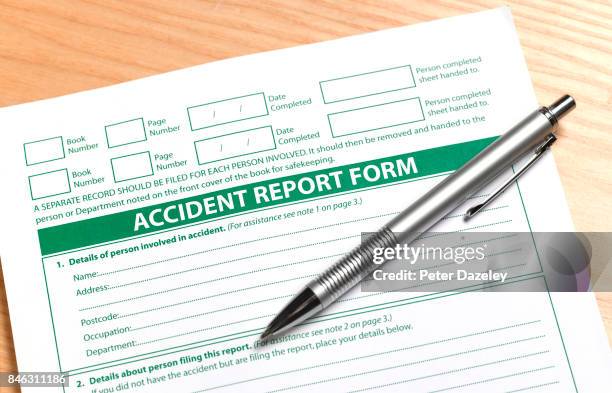 health and safety accident report form - occupational health and safety stock pictures, royalty-free photos & images