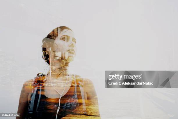 portrait of a world traveller - girl power imagens e fotografias de stock