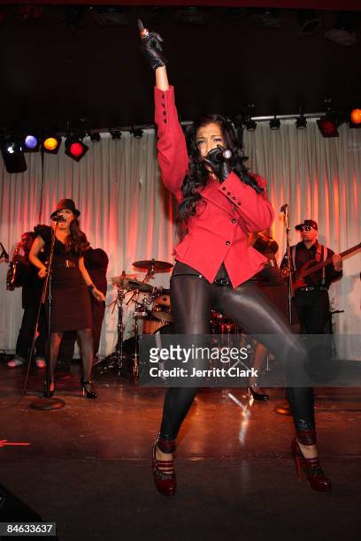 Singer Melanie Fiona attends Melanie Fiona's listening party at the Canal Room on February 3, 2009 in New York City.