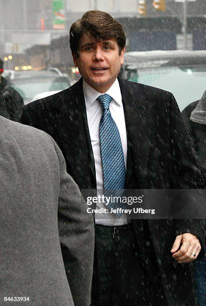 Ex-Illinois Governor Rod Blagojevich visits "Late Show with David Letterman" at the Ed Sullivan Theatre on February 3, 2009 in New York City.