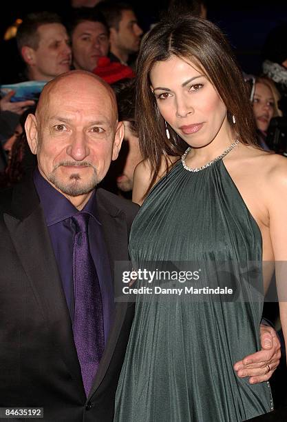 Sir Ben Kingsley and wife Daniela Barbosa de Carneiro attend the London Critics' Circle Film Awards 2009 at the Grosvenor House Hotel on February 4,...