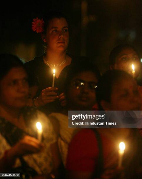 Khairlanji Massacre: Candlelight march by All India Women Organisation at Chaityabhoomi, Dadar, protesting against the killing of four members of a...
