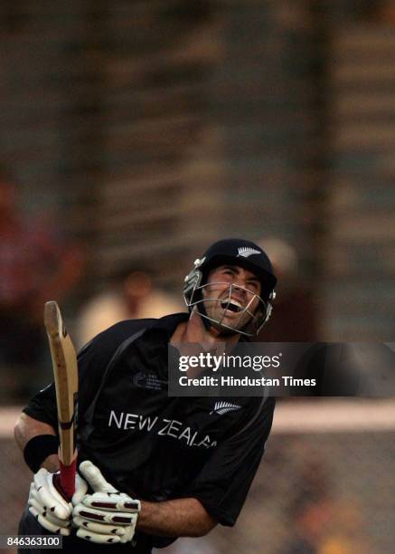New Zealand's Stephen Fleming pulls the ball against South Africa in the oneday international cricket match for the ICC Champions Trophy at CCI.