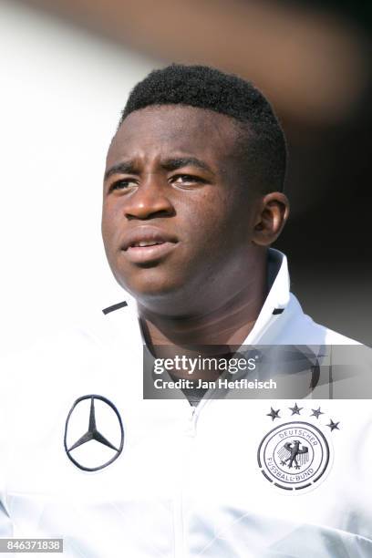 Youssoufa Moukoko of Germany during the International Friendly match between U16 Germany and U16 Austria on September 13, 2017 in Zell am Ziller,...