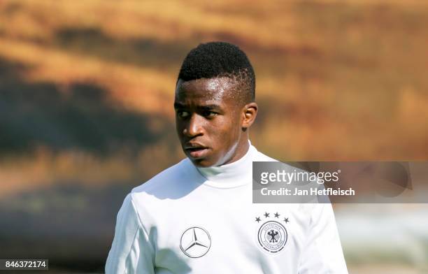 Youssoufa Moukoko of Germany during the International Friendly match between U16 Germany and U16 Austria on September 13, 2017 in Zell am Ziller,...