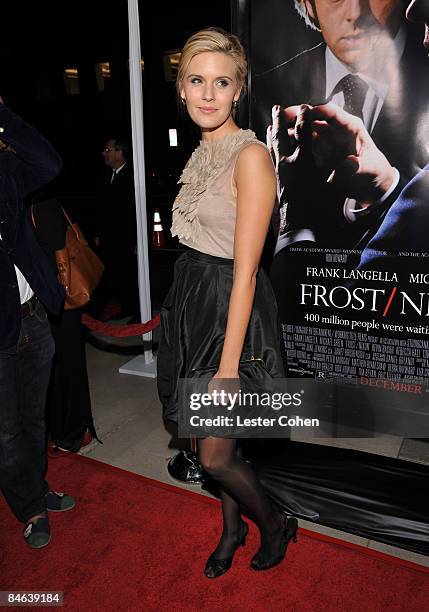 Actress Maggie Grace arrives at the Los Angeles premiere of "Frost/Nixon" held at the Academy of Motion Picture Arts and Science on November 24, 2008...