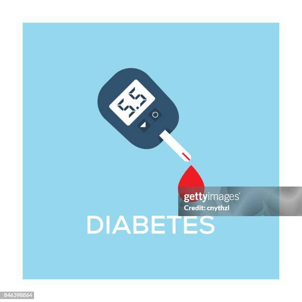 diabetes concept - blood glucose stock illustrations