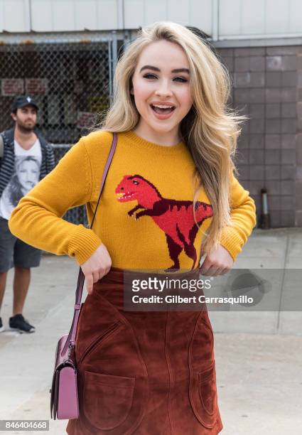 Singer, songwriter, and actress Sabrina Carpenter is seen arriving to Coach Spring 2018 fashion show during New York Fashion Week at Basketball City...