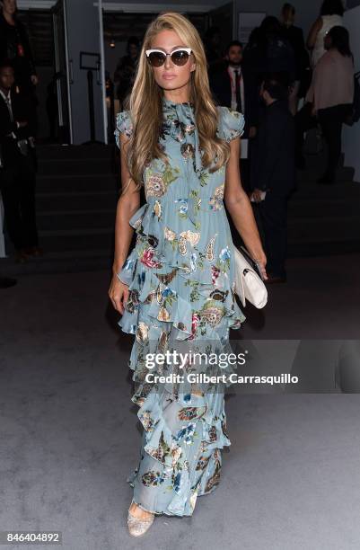 Paris Hilton is seen arriving at Alice + Olivia By Stacey Bendet - fashion show during September 2017 - New York Fashion Week: The Shows at Gallery...