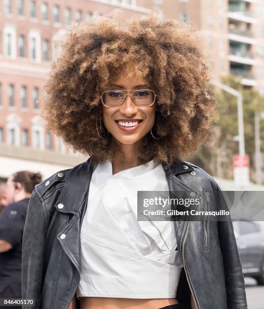 Elaine Welteroth is seen arriving to Coach Spring 2018 fashion show during New York Fashion Week at Basketball City - Pier 36 - South Street on...