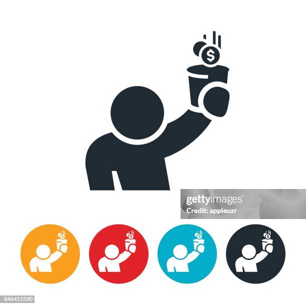 beggar icon - please donate stock illustrations
