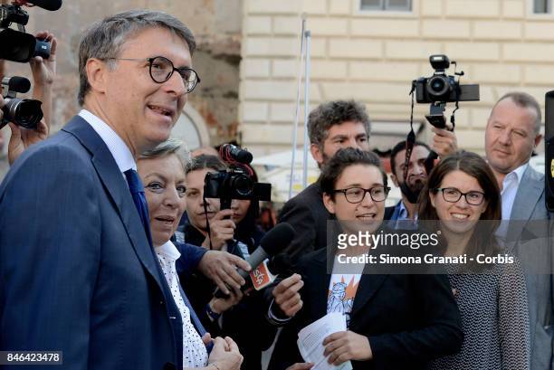President of the National Anti-Corruption Authority Raffaele Cantone during the demonstration in Pantheon Square to solicit approval of a...
