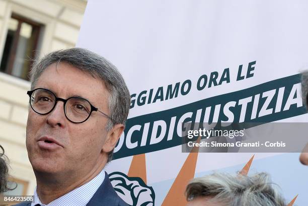 President of the National Anti-Corruption Authority Raffaele Cantone during the demonstration in Pantheon Square to solicit approval of a...