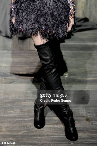 Models pose at the Mehmet Korkmaz presentation during Mercedes-Benz Istanbul Fashion Week September 2017 at Zorlu Center on September 13, 2017 in...