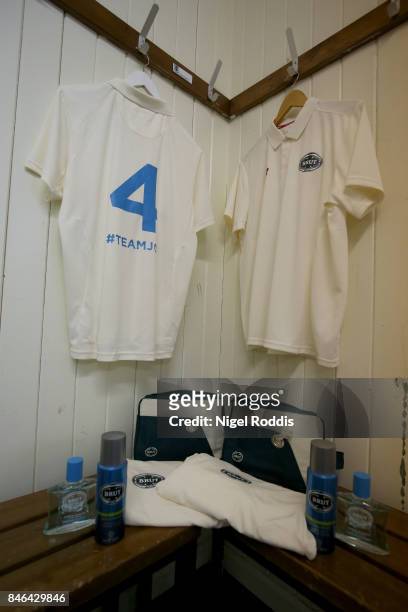 Dressing rooms ahead of the Brut T20 Cricket match betweenTeam Jimmy and Team Joe at Worksop College on September 13, 2017 in Worksop, England.