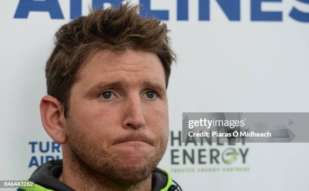 Belfast , Ireland - 13 September 2017; Gary Wilson of Ireland is interviewed after the One Day International match between Ireland and West Indies...