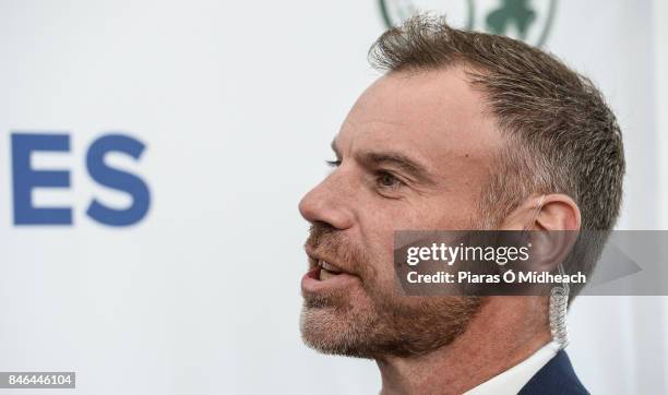 Belfast , Ireland - 13 September 2017; Charles Dagnall, BBC, after the One Day International match between Ireland and West Indies was cancelled due...