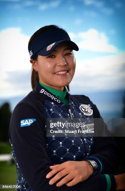 Defending Champion In Gee Chun of South Korea poses for a picture after the pro - am prior to the start of The Evian Championship at Evian Resort...