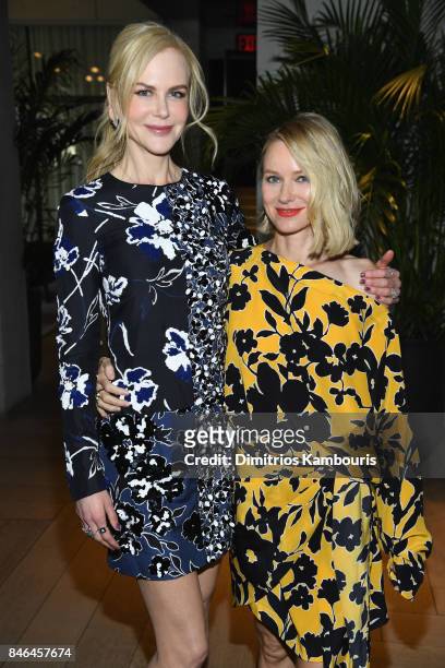Nicole Kidman and Naomi Watts pose backstage at Michael Kors Collection Spring 2018 Runway Show at Spring Studios on September 13, 2017 in New York...