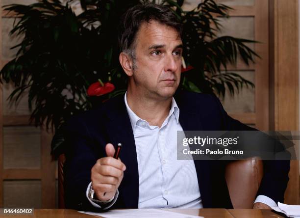 General Director Michele Uva attends the press conference after the Italian Football Federation federal council meeting on September 13, 2017 in...