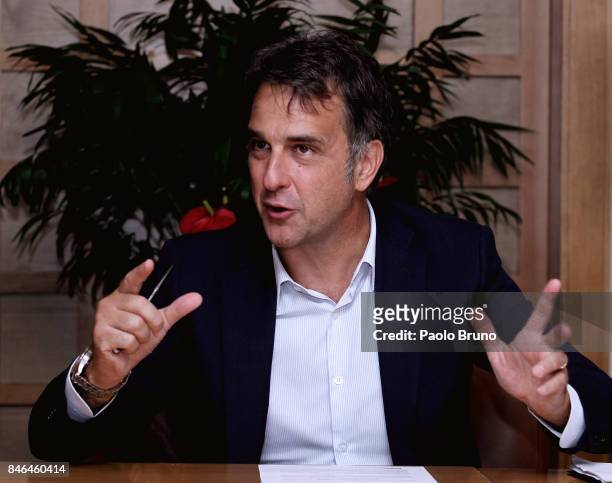 General Director Michele Uva attends the press conference after the Italian Football Federation federal council meeting on September 13, 2017 in...