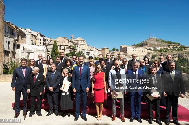 King Felipe VI of Spain and Queen Letizia of Spain attend the 'National Culture' awards at the Santa Maria y San Julian Cathedral on September 13,...