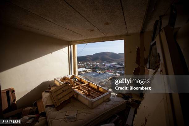 Damaged apartment unit is seen at the Tutu High Rise building after Hurricane Irma in St Thomas, U.S. Virgin Islands, on Tuesday, Sept. 12, 2017....