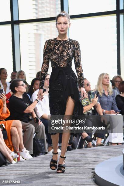 Bella Hadid walks the runway for Michael Kors Collection Spring 2018 Runway Show at Spring Studios on September 13, 2017 in New York City.