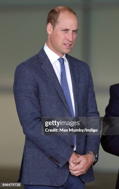 Prince William, Duke of Cambridge visits McLaren Automotive at the McLaren Technology Centre on September 12, 2017 in Woking, England.