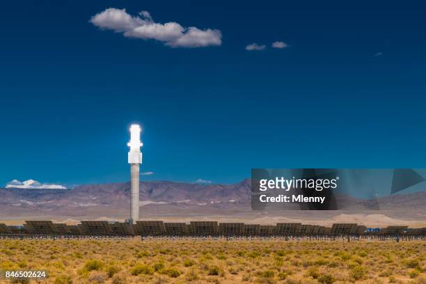 alternative energy solar thermal power station - tonopah nevada stock pictures, royalty-free photos & images